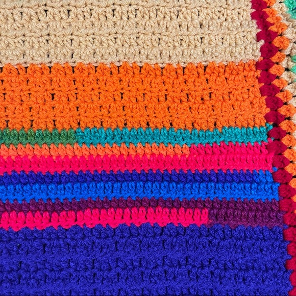 Afghan Blanket 51”x42” Throw Lap Blanket Rainbow - Picture 4 of 8